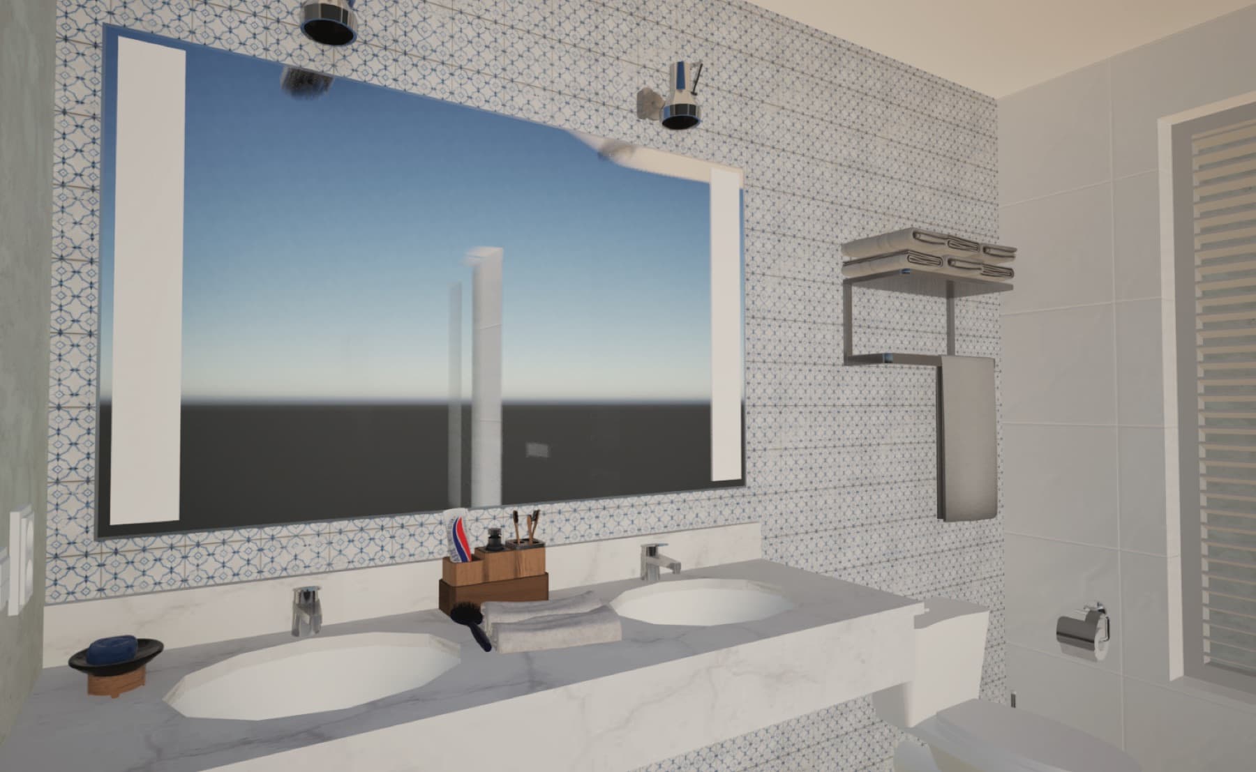 Render oficial del baño principal