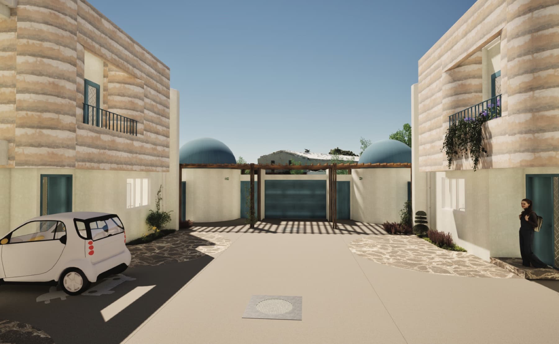 Render oficial de la calle interna del condominio